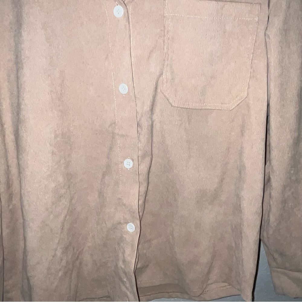 Tan Long Sleeve Button Down Shacket - image 9